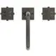 Waschtischarmatur in Magnetic Grey mit zwei Kreuzgriffen von Ideal Standard, mittig montiert mit einem Bogen.